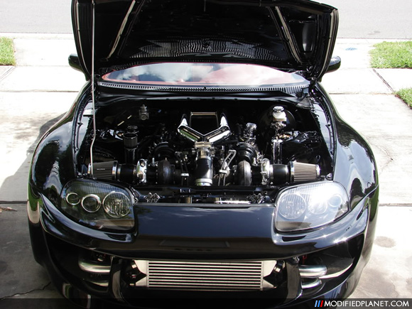 1996 Toyota Supra Twin Turbo Wide Body Engine Bay Shot