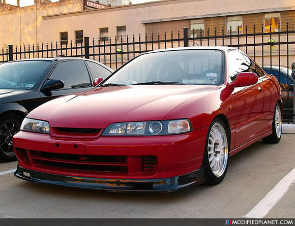 Milano Red 1998 Acura Integra featuring a JDM TypeR front end conversion 